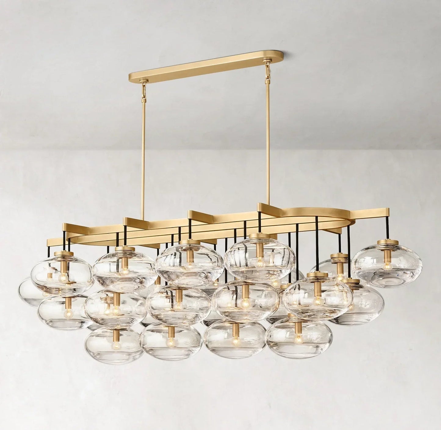 CABRETE CLEAR GLASS LINEAR CHANDELIER 72"-Nobipets