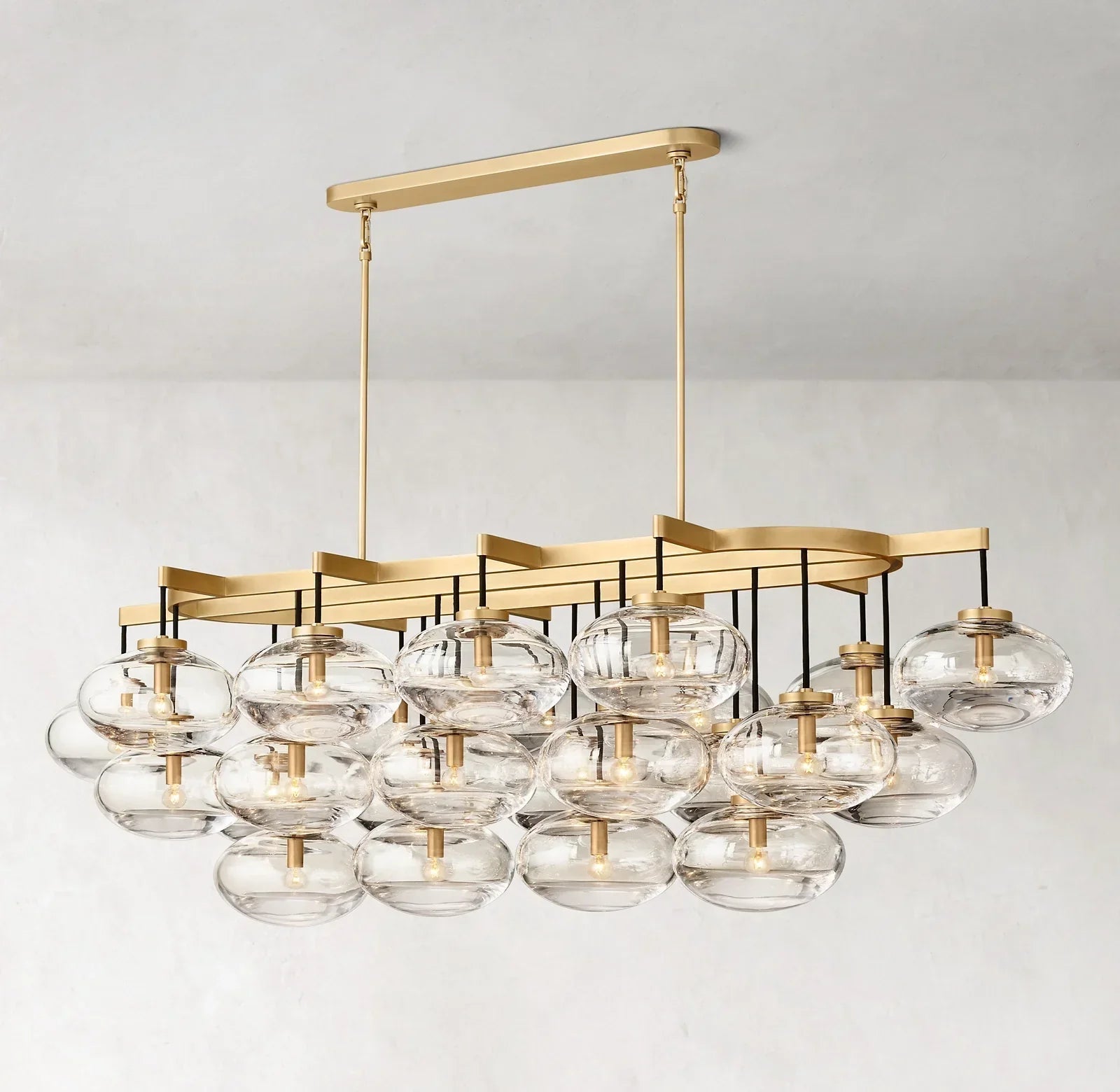 CABRETE CLEAR GLASS LINEAR CHANDELIER 72"-Nobipets