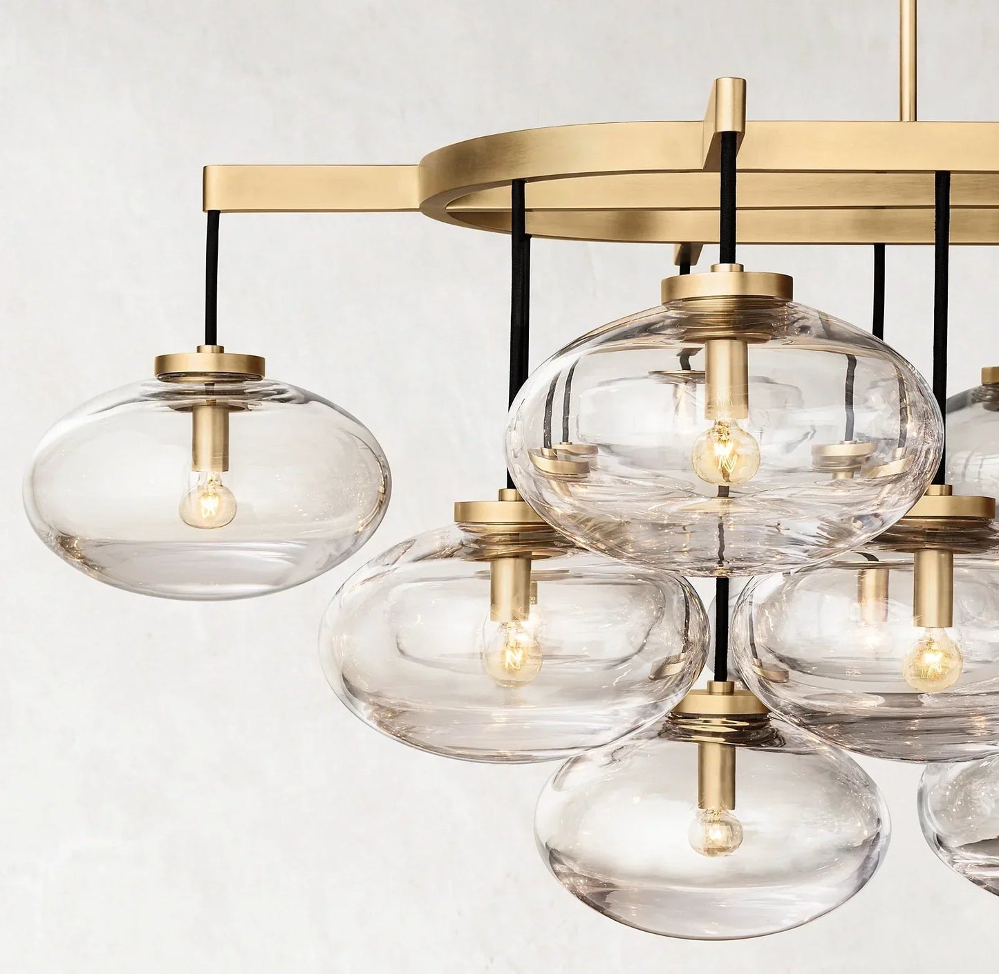CABRETE CLEAR GLASS LINEAR CHANDELIER 72"-Nobipets