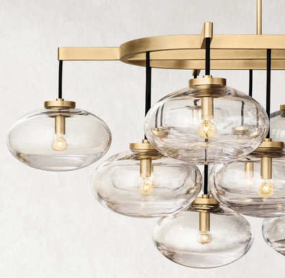 CABRETE CLEAR GLASS LINEAR CHANDELIER 72"-Nobipets
