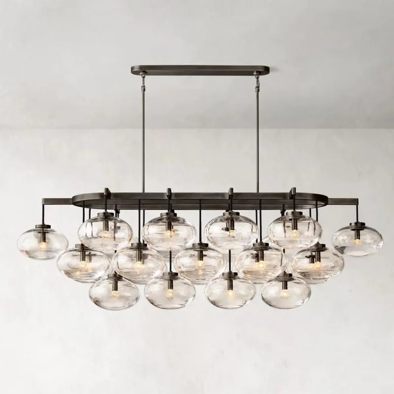 CABRETE CLEAR GLASS LINEAR CHANDELIER 72"-Nobipets