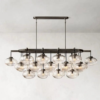 CABRETE CLEAR GLASS LINEAR CHANDELIER 72"-Nobipets