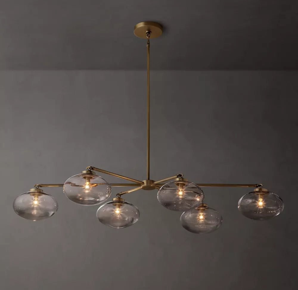 Cabrete Clear Glass Mobile Linear Chandelier 60'' 72''-Nobipets