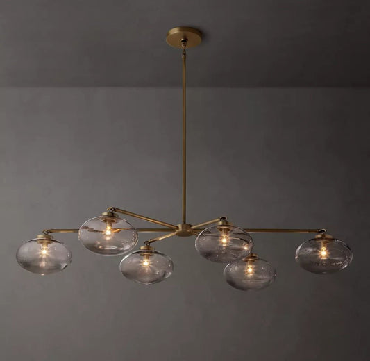 Cabrete Clear Glass Mobile Linear Chandelier 60'' 72''-Nobipets