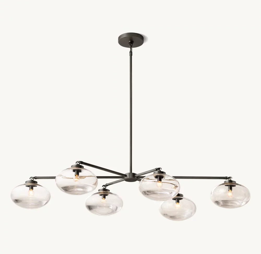 Cabrete Clear Glass Mobile Linear Chandelier 60'' 72''-Nobipets