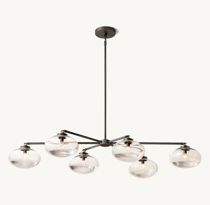Cabrete Clear Glass Mobile Linear Chandelier 60'' 72''-Nobipets