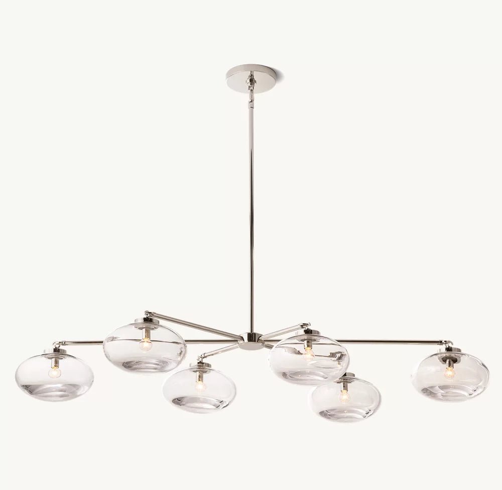 Cabrete Clear Glass Mobile Linear Chandelier 60'' 72''-Nobipets