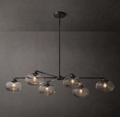 Cabrete Clear Glass Mobile Linear Chandelier 60'' 72''-Nobipets