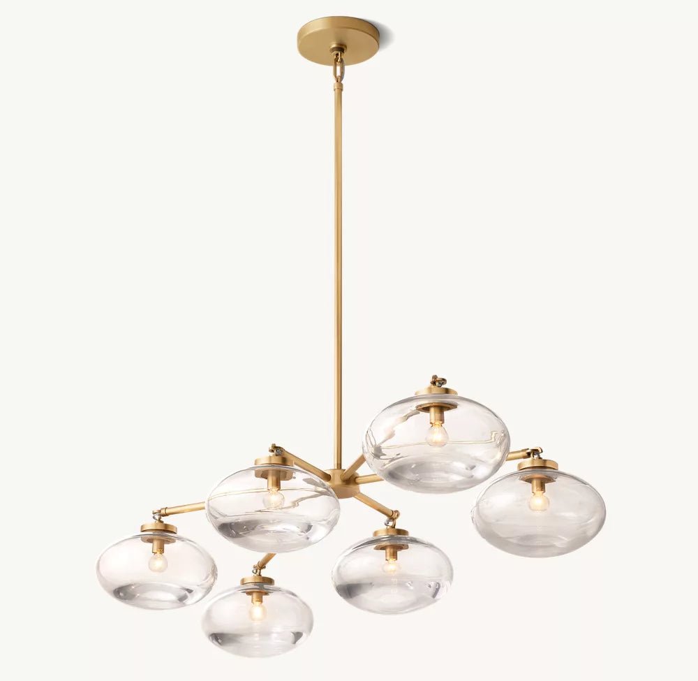 Cabrete Clear Glass Mobile Linear Chandelier 60'' 72''-Nobipets