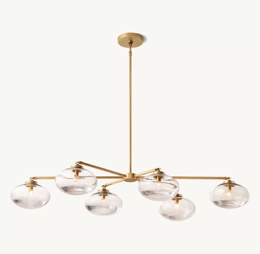 Cabrete Clear Glass Mobile Linear Chandelier 60'' 72''-Nobipets