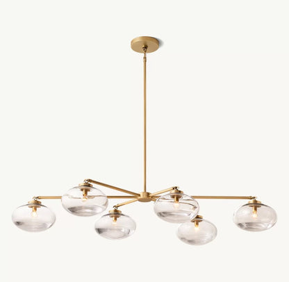 Cabrete Clear Glass Mobile Linear Chandelier 60'' 72''-Nobipets