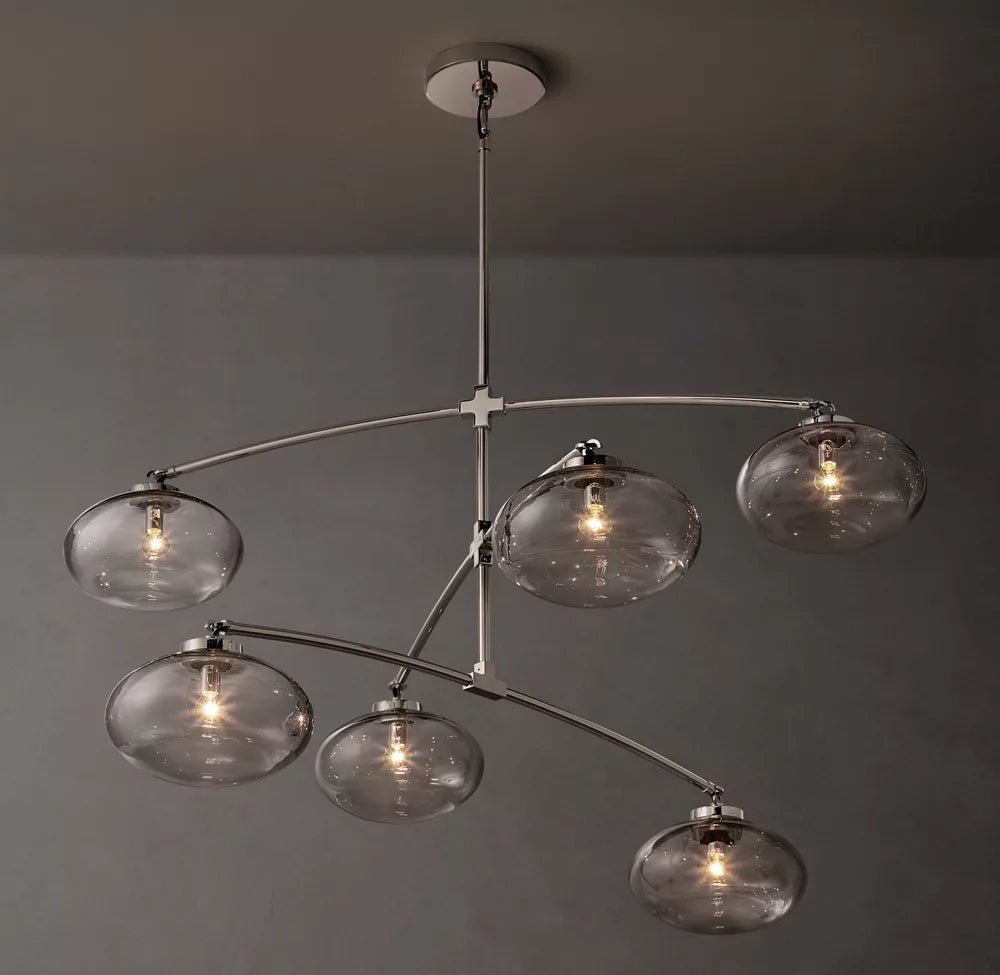 Cabrete Clear Glass Mobile Round Chandelier 48'' 60'' 72''-Nobipets