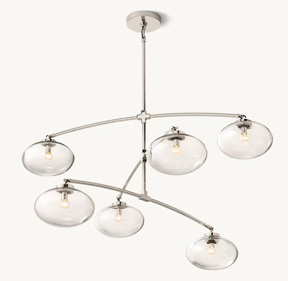 Cabrete Clear Glass Mobile Round Chandelier 48'' 60'' 72''-Nobipets