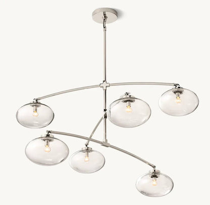 Cabrete Clear Glass Mobile Round Chandelier 48'' 60'' 72''-Nobipets