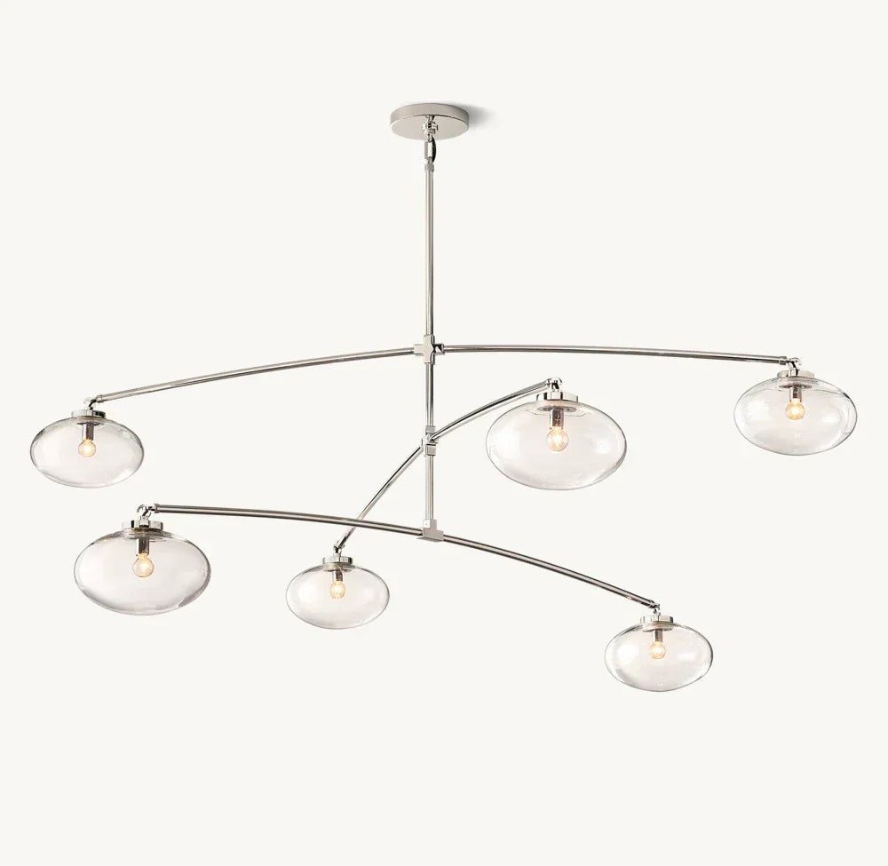 Cabrete Clear Glass Mobile Round Chandelier 48'' 60'' 72''-Nobipets