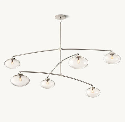 Cabrete Clear Glass Mobile Round Chandelier 48'' 60'' 72''-Nobipets