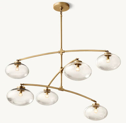 Cabrete Clear Glass Mobile Round Chandelier 48'' 60'' 72''-Nobipets