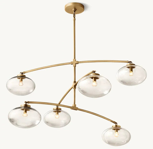 Cabrete Clear Glass Mobile Round Chandelier 48'' 60'' 72''-Nobipets