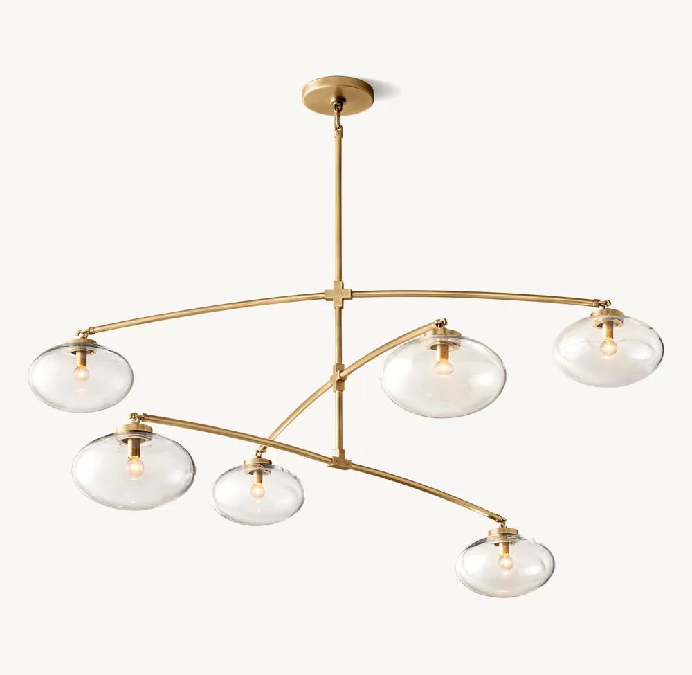 Cabrete Clear Glass Mobile Round Chandelier 48'' 60'' 72''-Nobipets