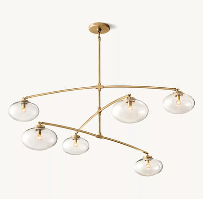 Cabrete Clear Glass Mobile Round Chandelier 48'' 60'' 72''-Nobipets