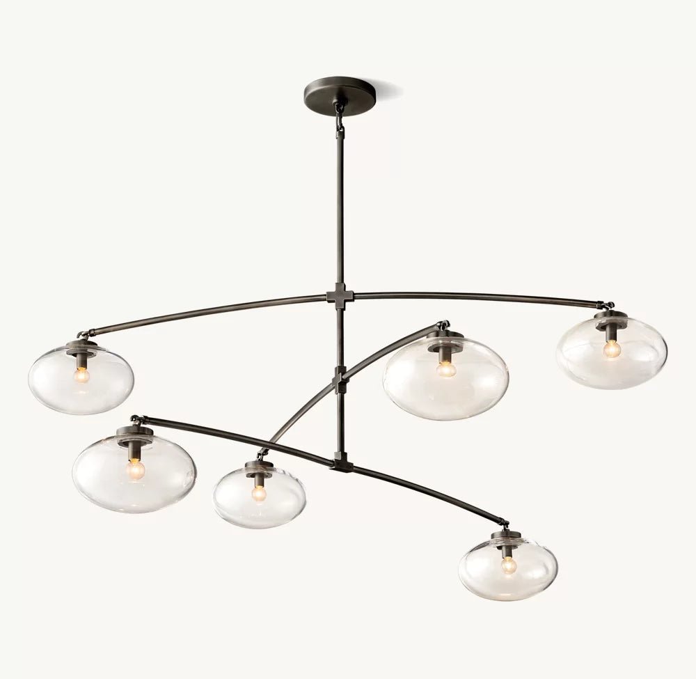 Cabrete Clear Glass Mobile Round Chandelier 48'' 60'' 72''-Nobipets