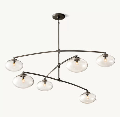 Cabrete Clear Glass Mobile Round Chandelier 48'' 60'' 72''-Nobipets