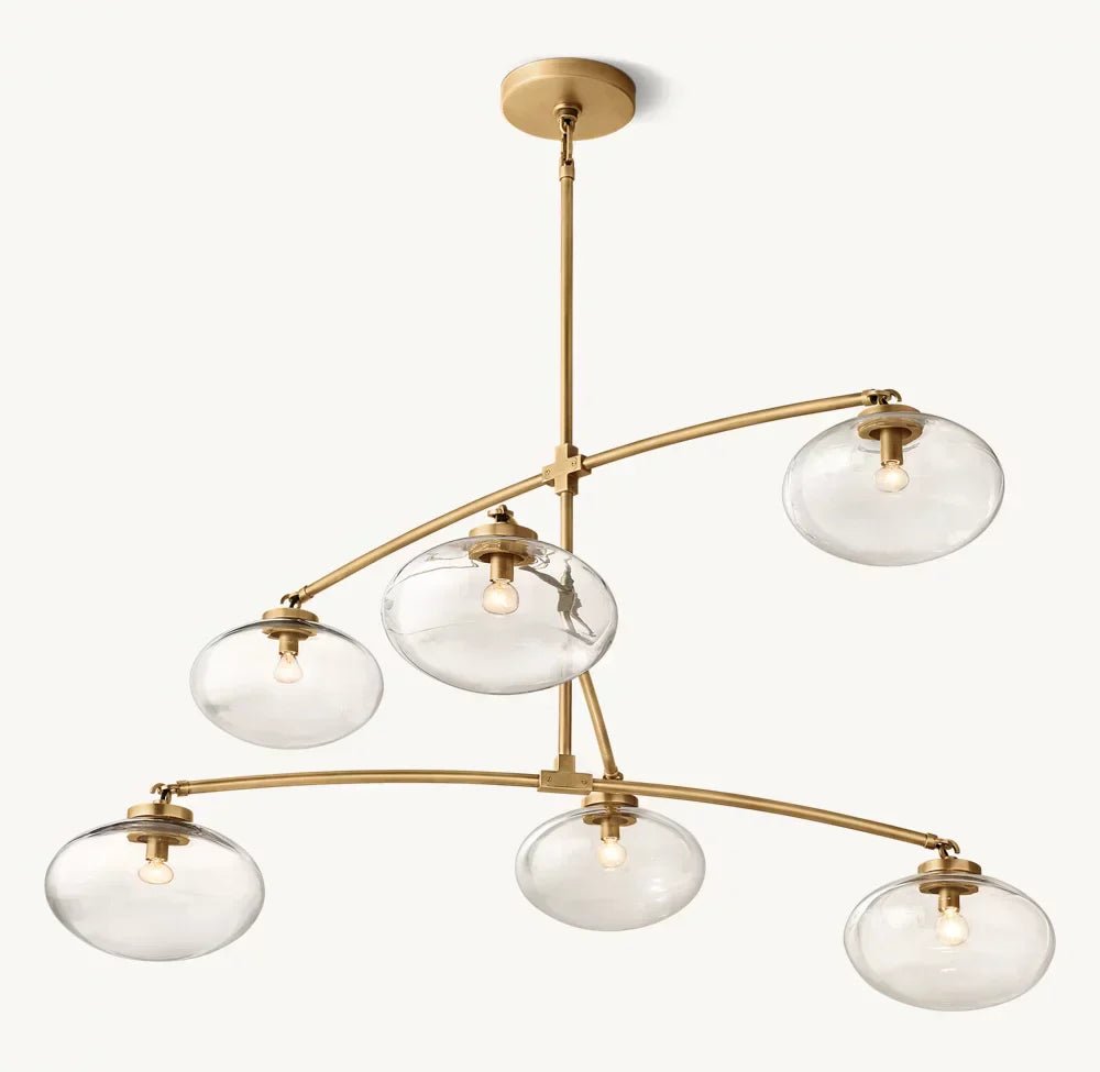 Cabrete Clear Glass Mobile Round Chandelier 48'' 60'' 72''-Nobipets