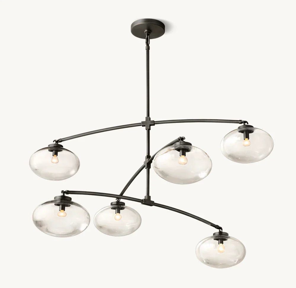 Cabrete Clear Glass Mobile Round Chandelier 48'' 60'' 72''-Nobipets