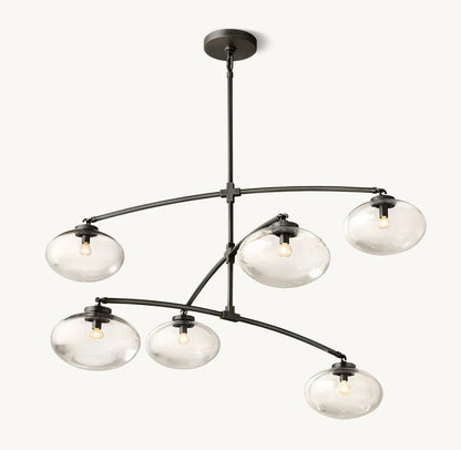 Cabrete Clear Glass Mobile Round Chandelier 48'' 60'' 72''-Nobipets