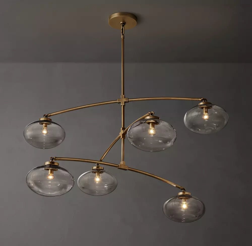 Cabrete Clear Glass Mobile Round Chandelier 48'' 60'' 72''-Nobipets