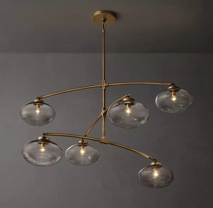 Cabrete Clear Glass Mobile Round Chandelier 48'' 60'' 72''-Nobipets