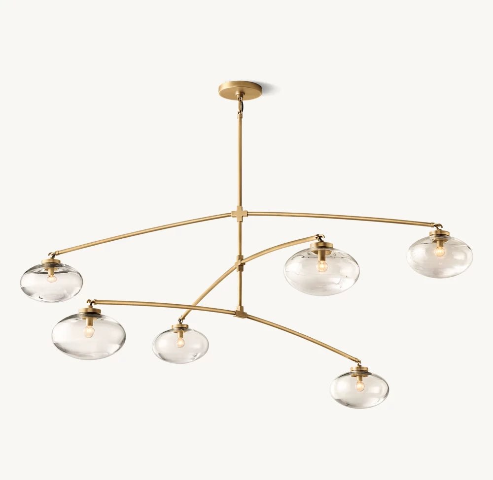 Cabrete Clear Glass Mobile Round Chandelier 48'' 60'' 72''-Nobipets