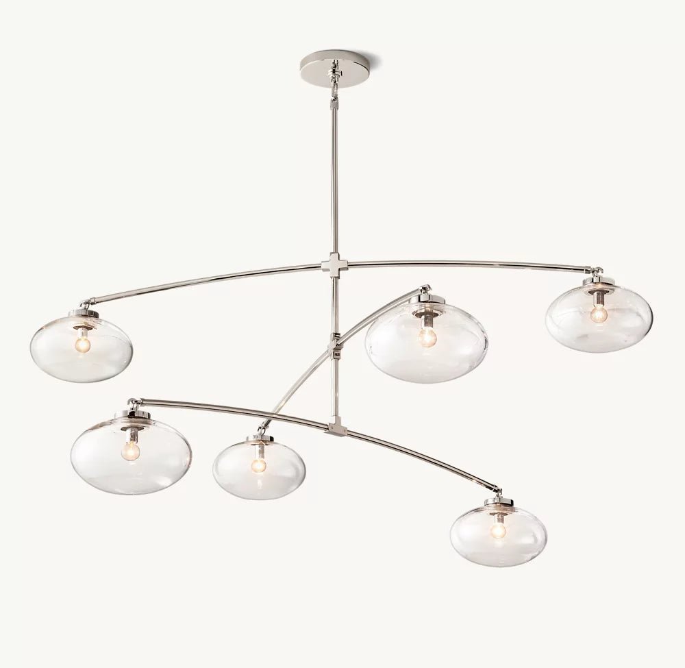 Cabrete Clear Glass Mobile Round Chandelier 48'' 60'' 72''-Nobipets