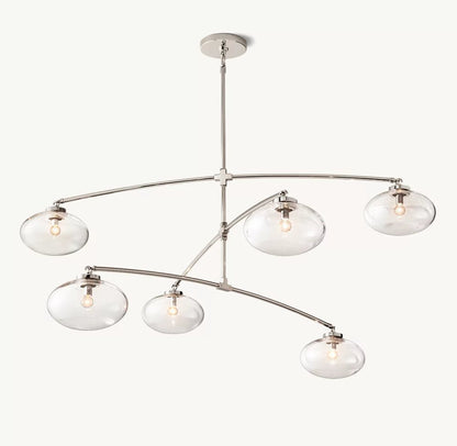 Cabrete Clear Glass Mobile Round Chandelier 48'' 60'' 72''-Nobipets