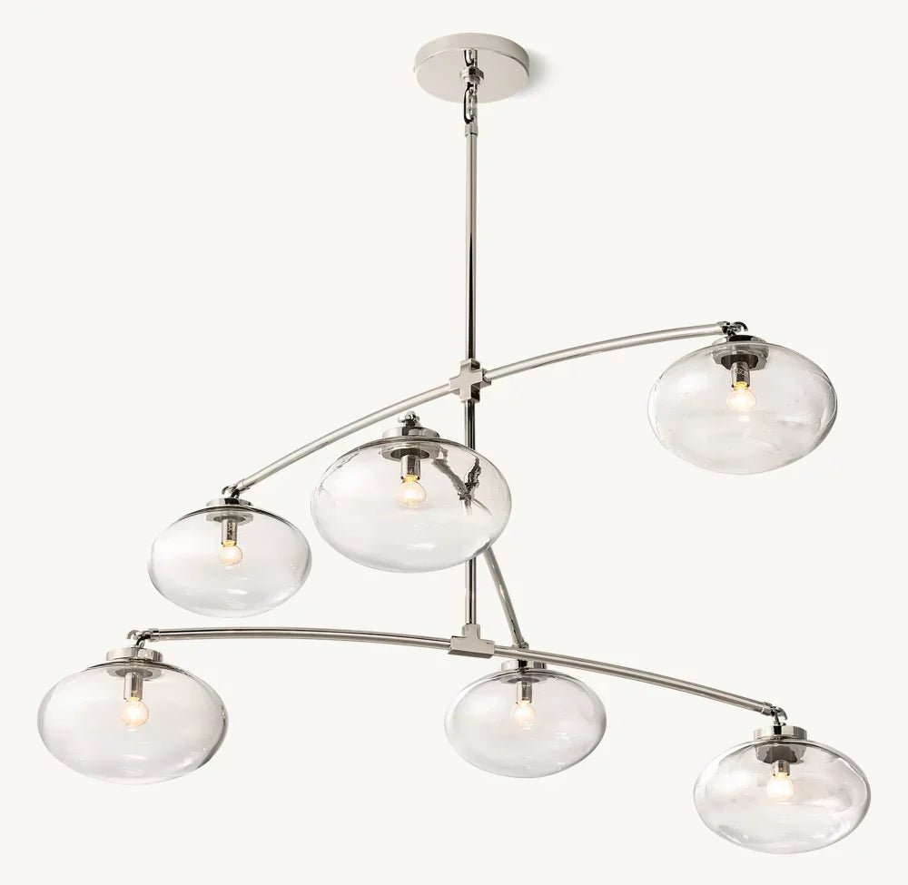 Cabrete Clear Glass Mobile Round Chandelier 48'' 60'' 72''-Nobipets