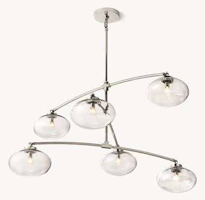 Cabrete Clear Glass Mobile Round Chandelier 48'' 60'' 72''-Nobipets