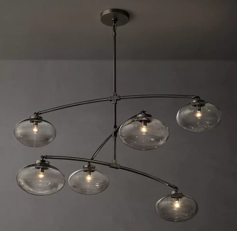Cabrete Clear Glass Mobile Round Chandelier 48'' 60'' 72''-Nobipets