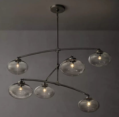 Cabrete Clear Glass Mobile Round Chandelier 48'' 60'' 72''-Nobipets