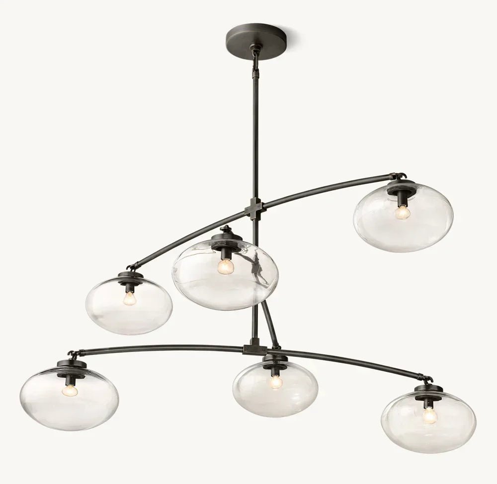 Cabrete Clear Glass Mobile Round Chandelier 48'' 60'' 72''-Nobipets