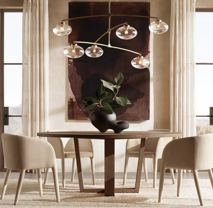 Cabrete Clear Glass Mobile Round Chandelier 48'' 60'' 72''-Nobipets