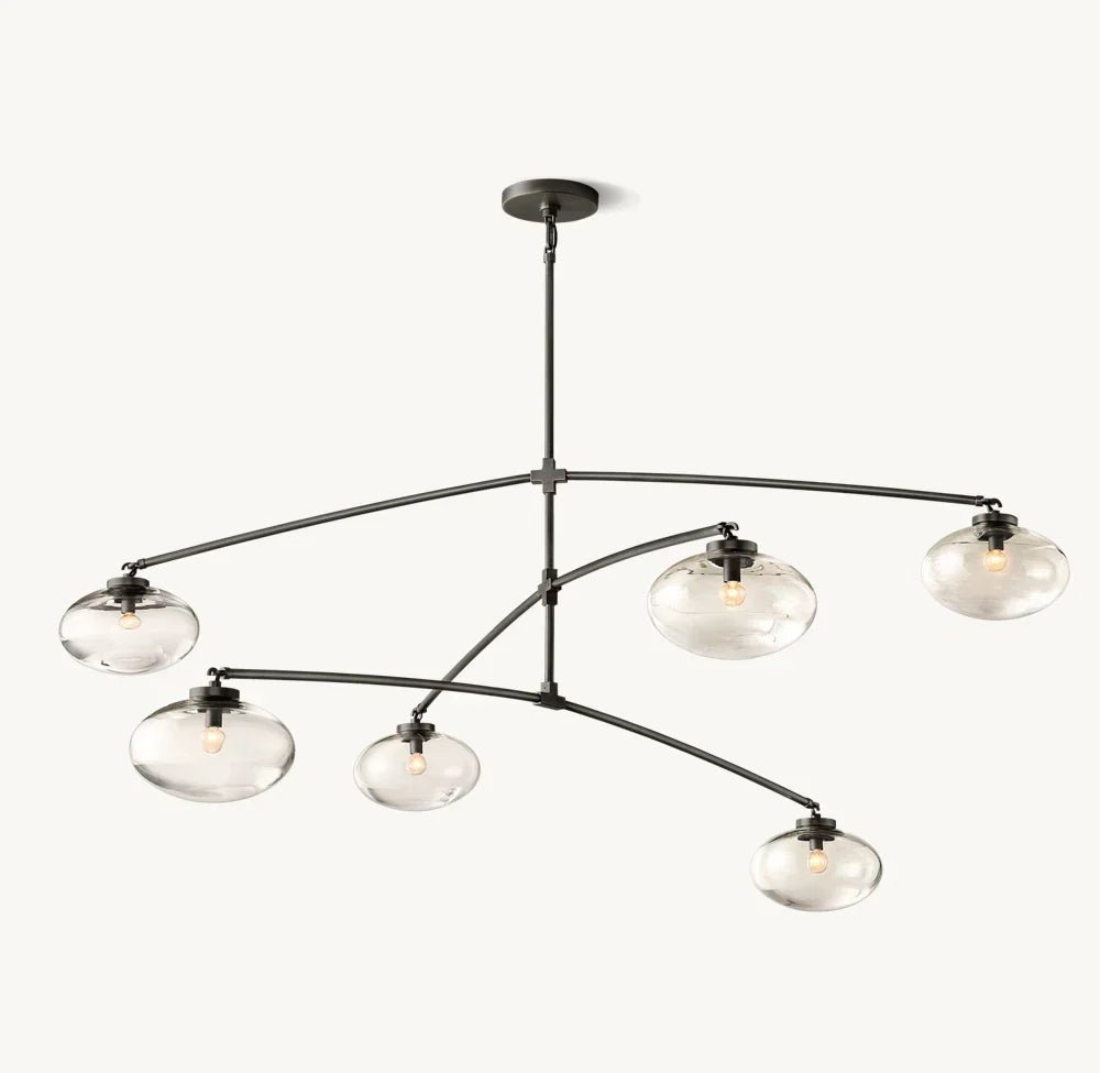 Cabrete Clear Glass Mobile Round Chandelier 48'' 60'' 72''-Nobipets