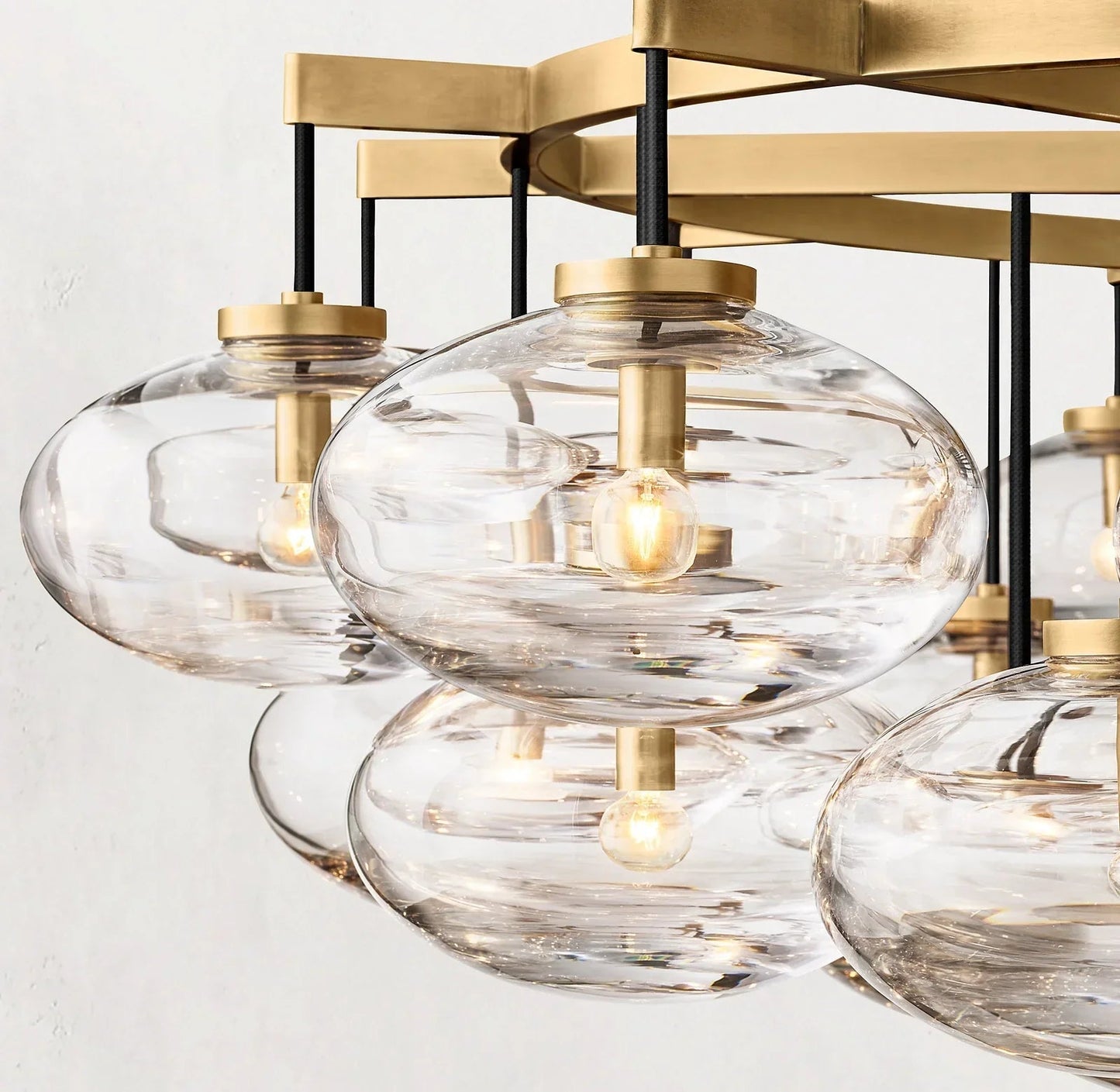 CABRETE CLEAR GLASS ROUND CHANDELIER 60"-Nobipets