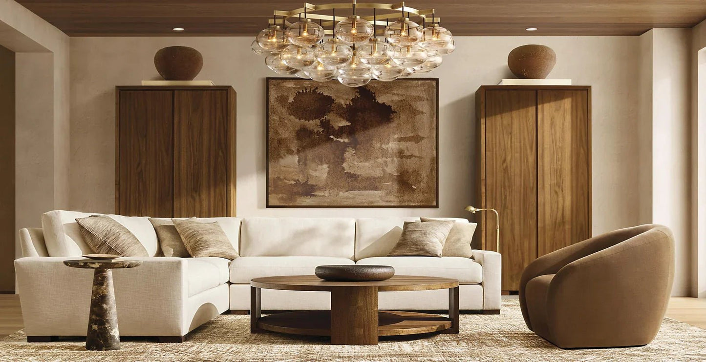 CABRETE CLEAR GLASS ROUND CHANDELIER 60"-Nobipets