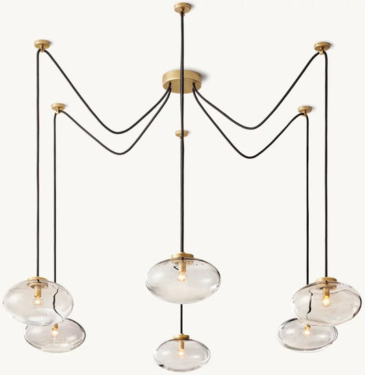 Cabrete Clear Glass Suspended Chandelier 84"-Nobipets