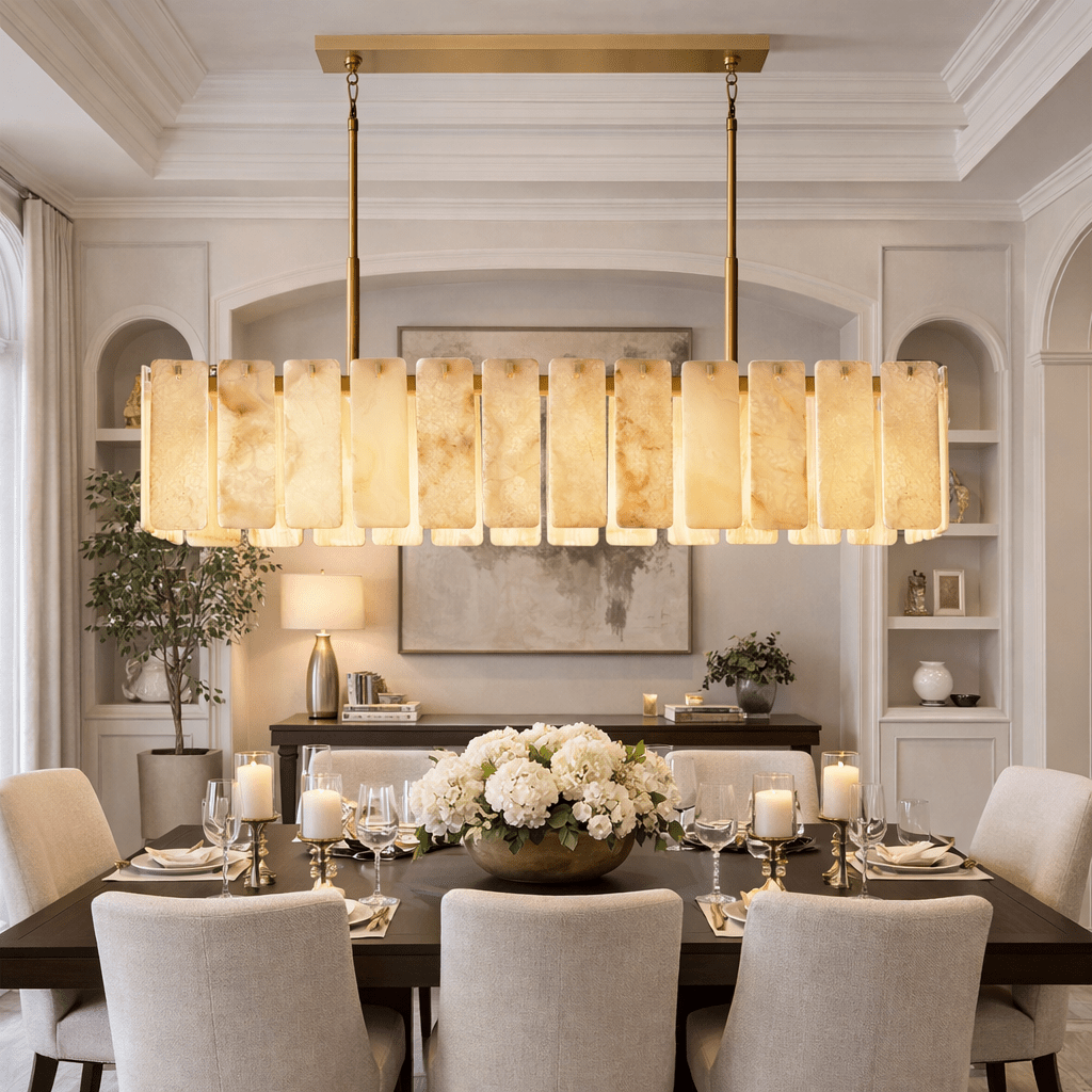 Calametta Onyx Rectangular Chandelier, Chandelier for Dining Room