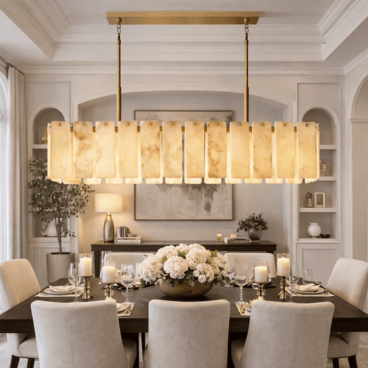 Calametta Onyx Rectangular Chandelier, Chandelier for Dining Room