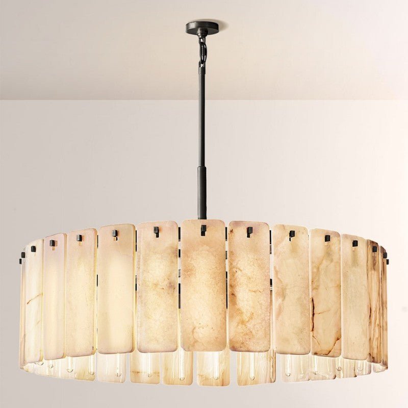 Camette Alabaster Round Chandelier 48"D