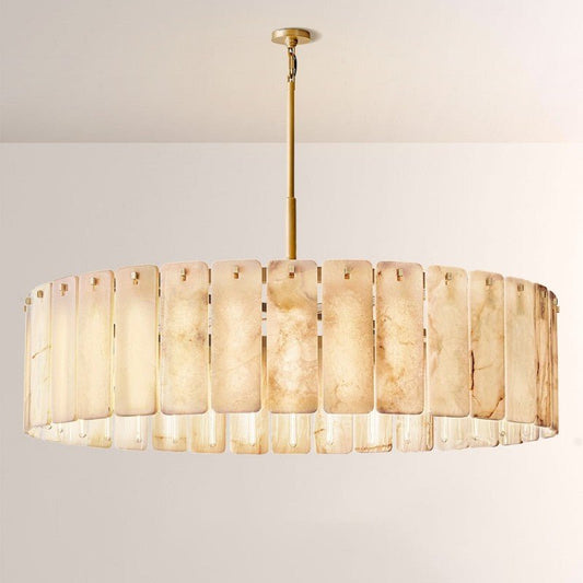 Camette Alabaster Round Chandelier 60"D