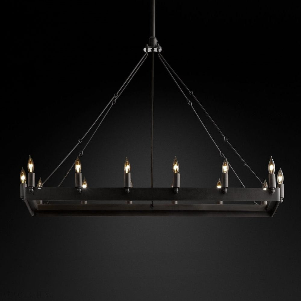 Camino Vintage Candelabra Rectangle Chandelier-Nobipets