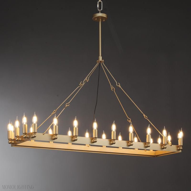 Camino Vintage Candelabra Rectangle Chandelier-Nobipets